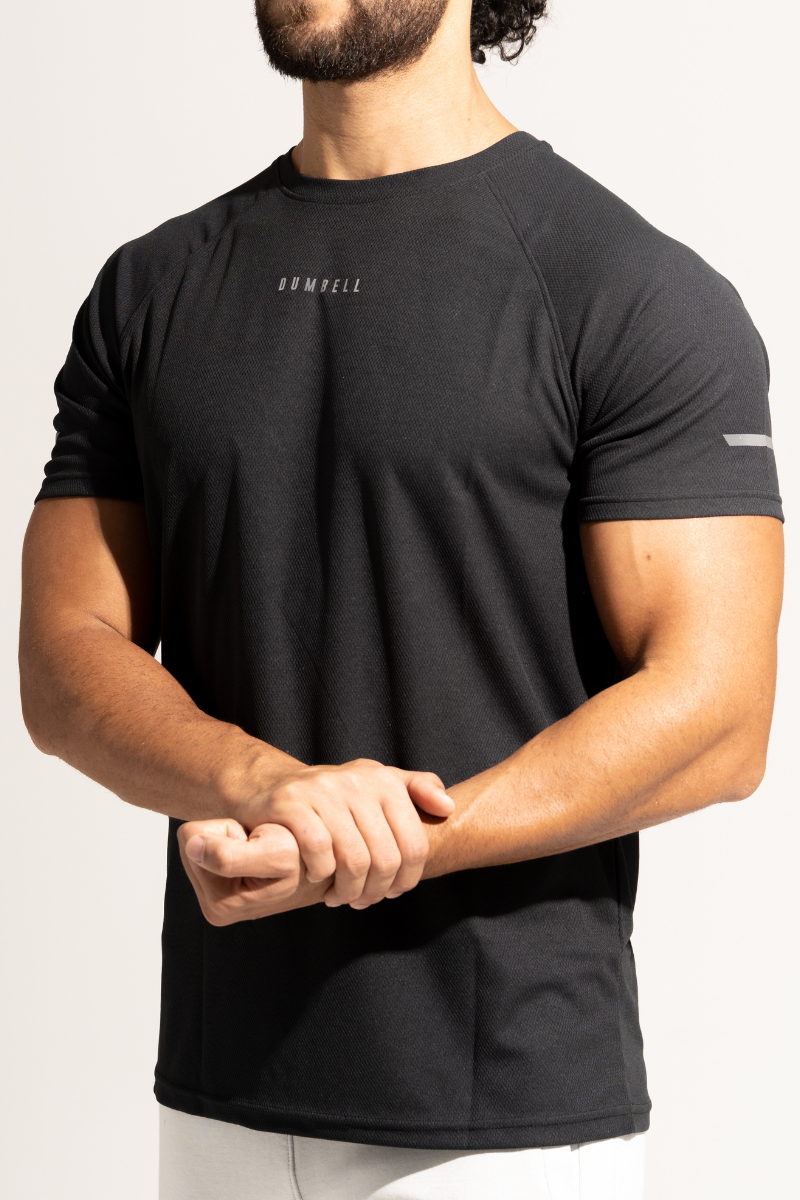 PowerMove Raglan Sleeve Tees - Carbon Black_DBDTS-5144-BLACK