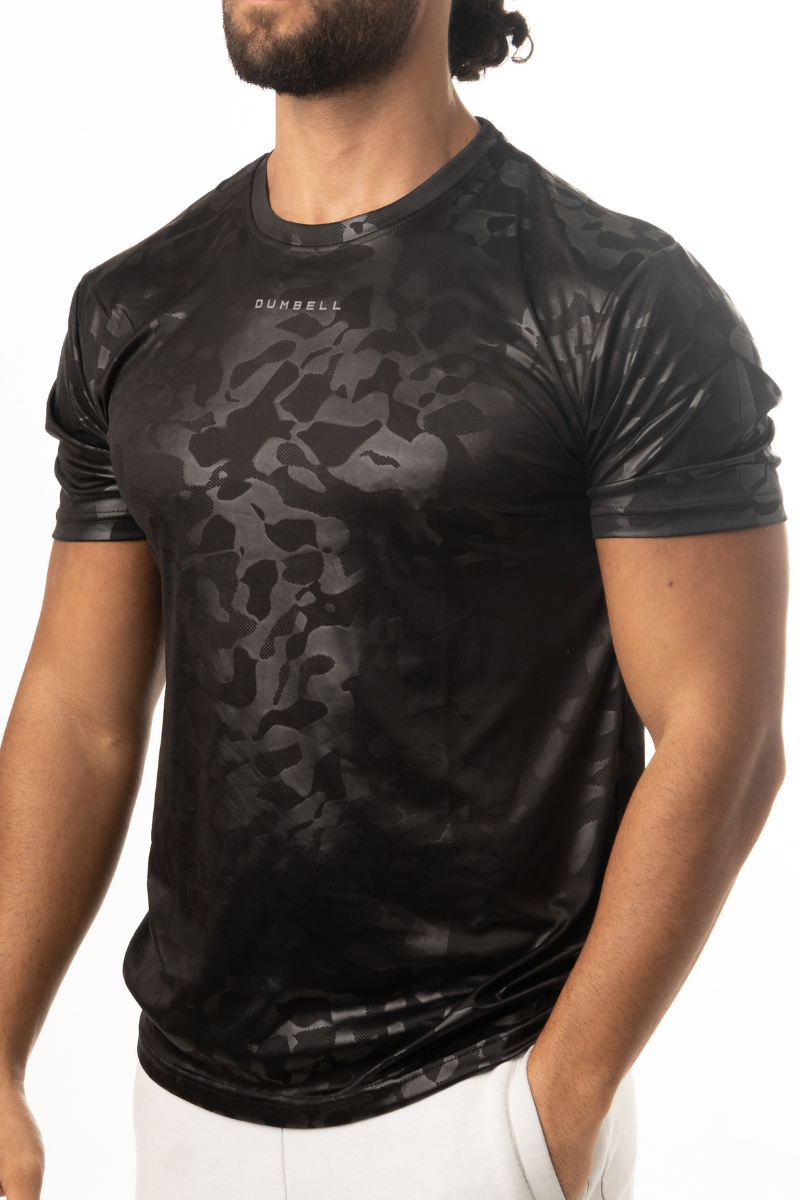 Embossed Print design Men's Tees Black