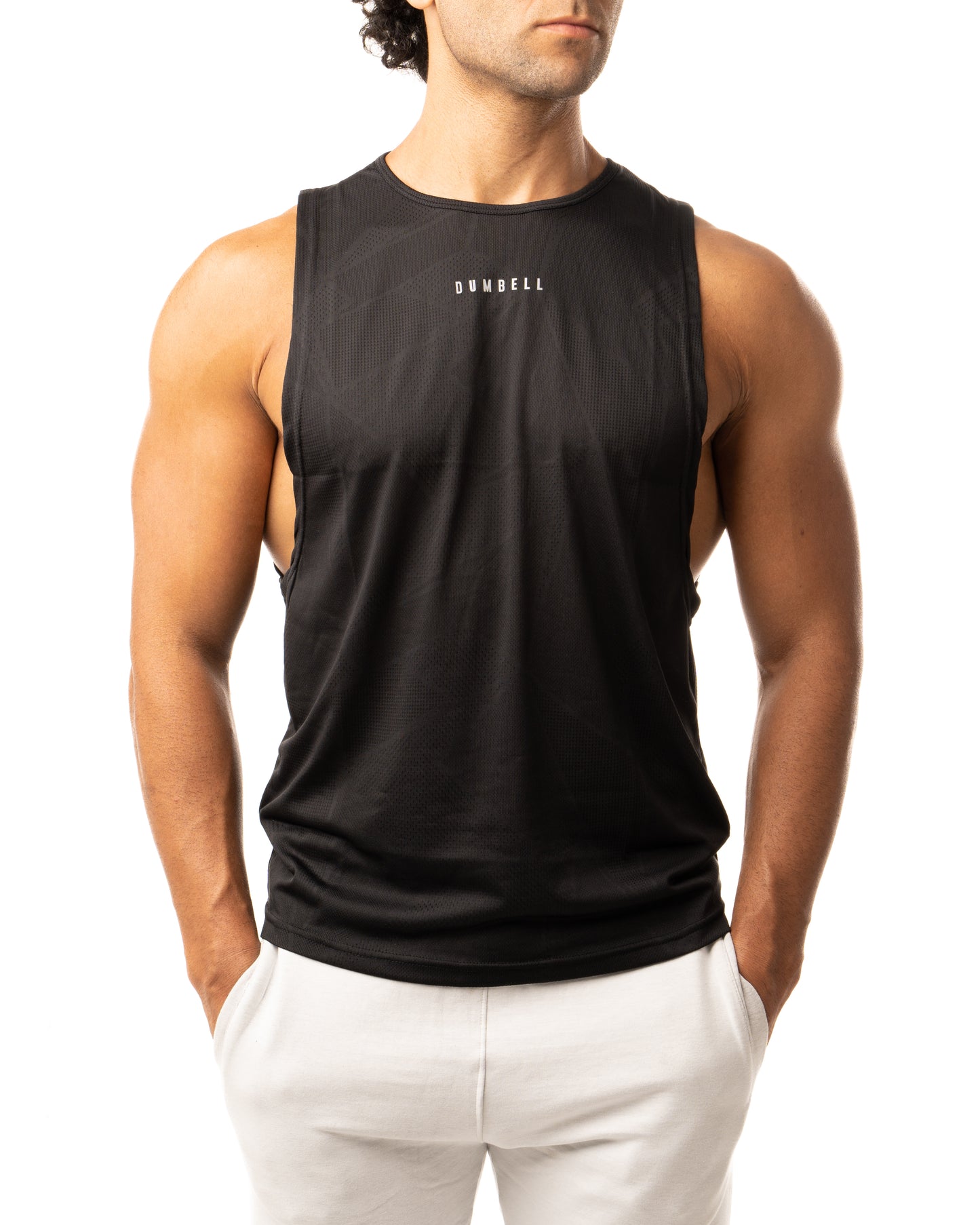 Carbon Abstract Graphic Print Sleeveless Tees