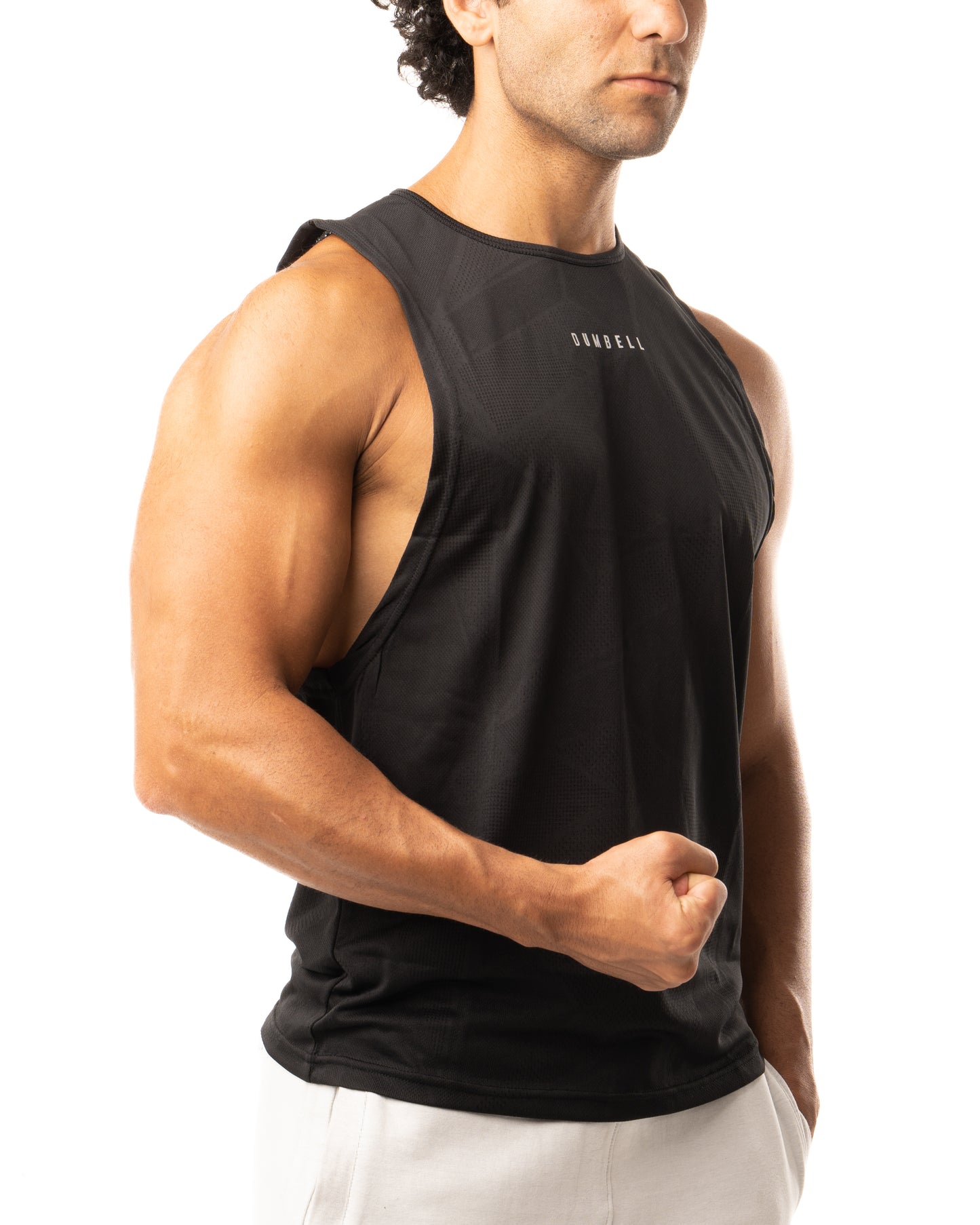 Carbon Abstract Graphic Print Sleeveless Tees