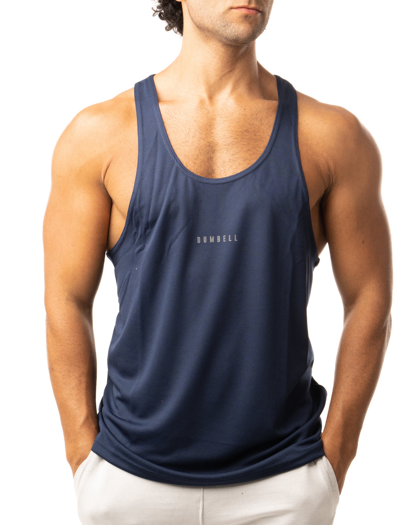 Dumbell Wear's Ultra Soft Men's Electric Blue Jacquard Tank Top