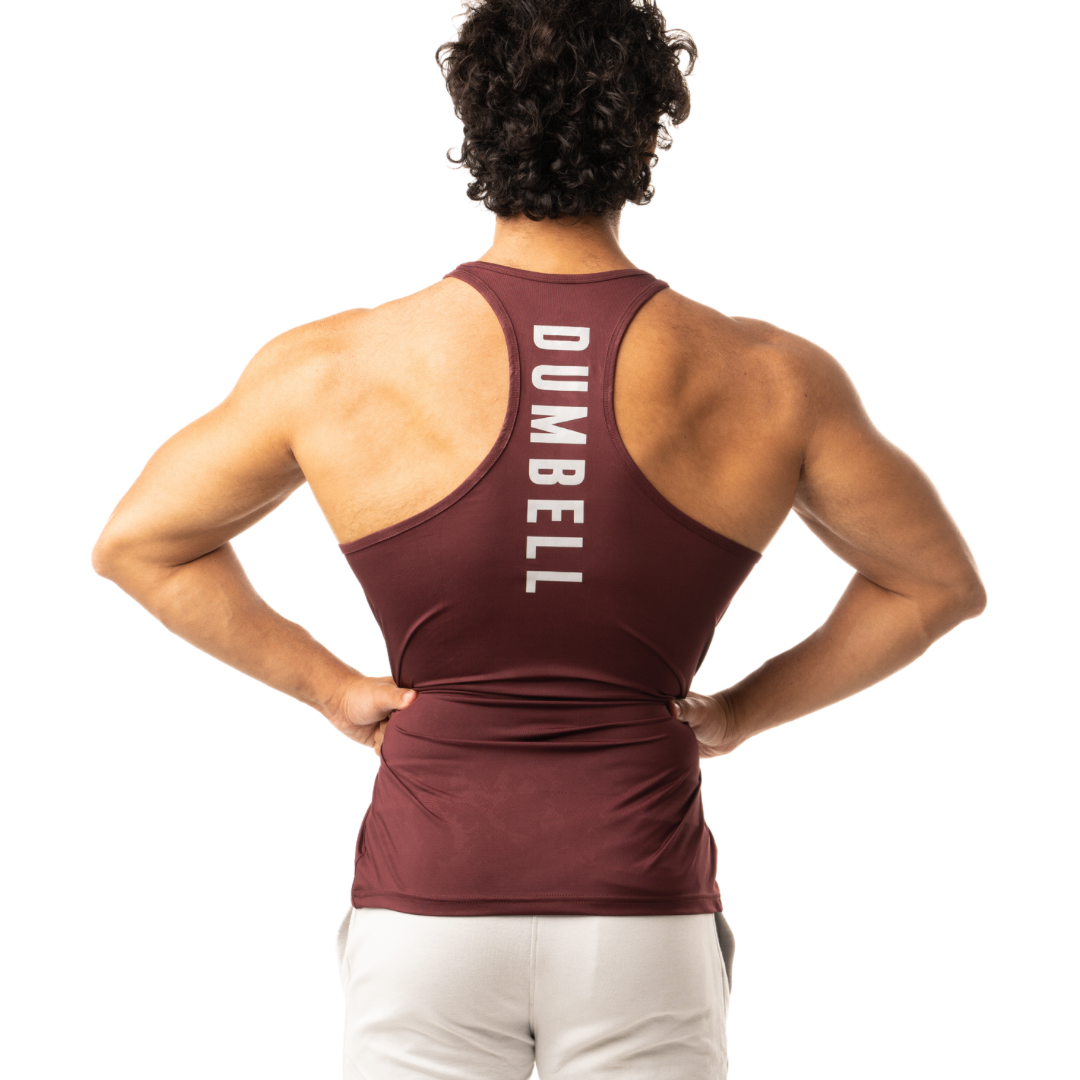 Ultra Soft Burgundy Jacquard Men's Athletic Tanks by Dumbell Wear