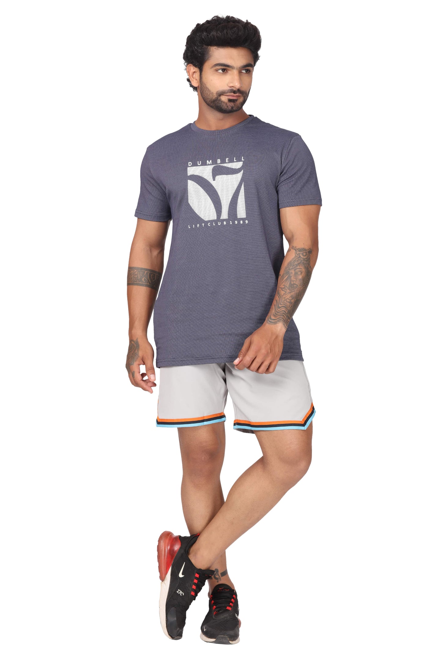 Men's Moisture-wicking and V-cut workout Grey Shorts