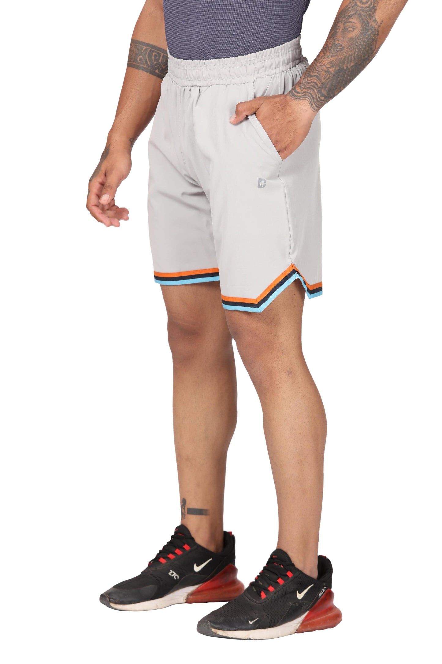 Men's Moisture-wicking and V-cut workout Grey Shorts