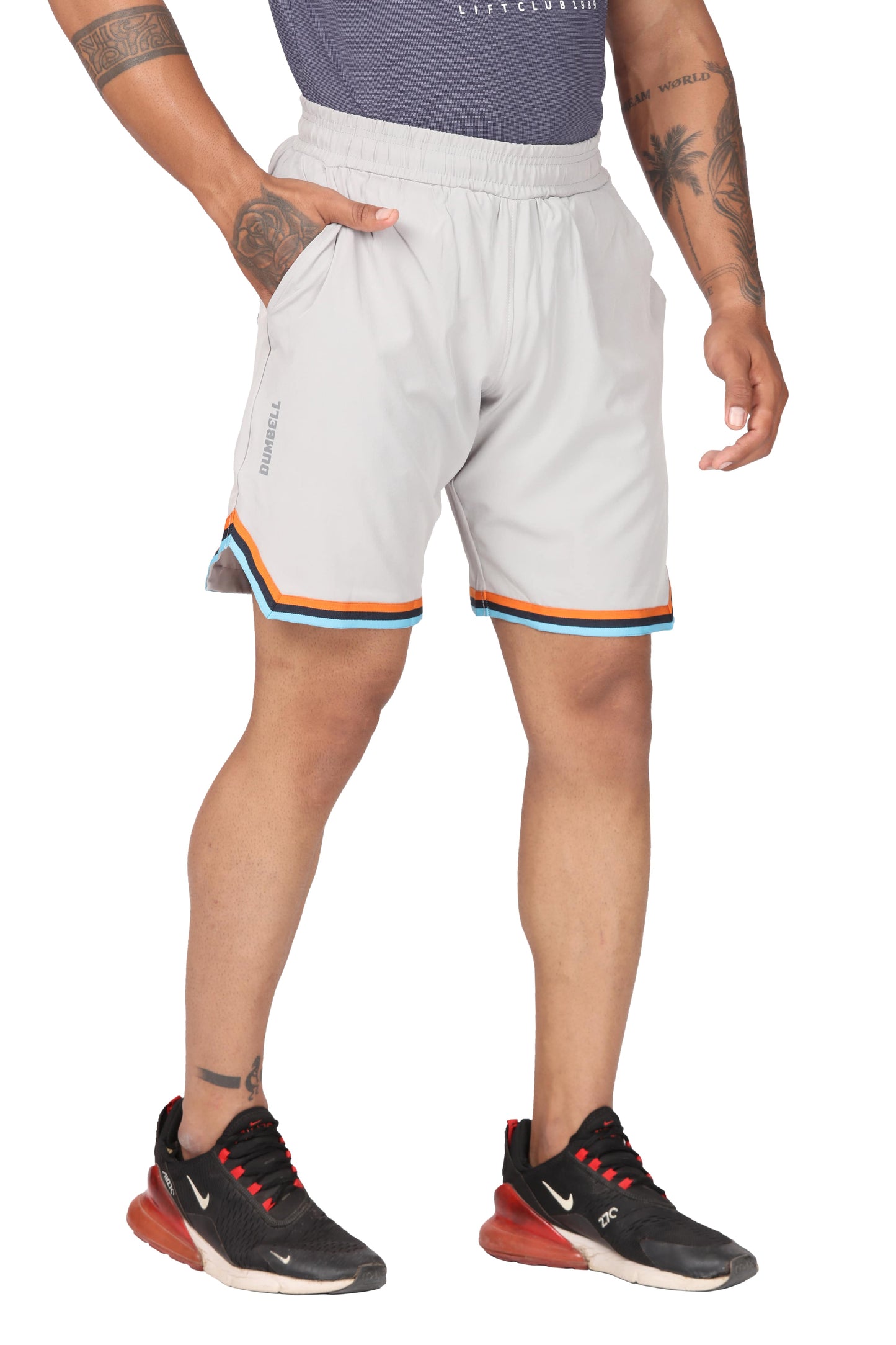 Men's Moisture-wicking and V-cut workout Grey Shorts