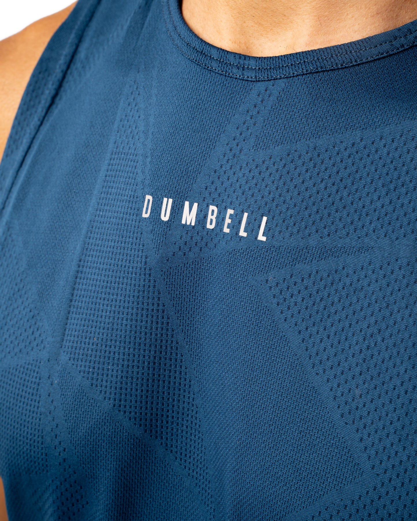 Dumbell Wear Men's Steel Blue Performance Sleeveless Tees