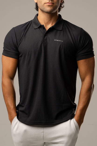 High-Performance Dry Fit Polo T-Shirt - Black