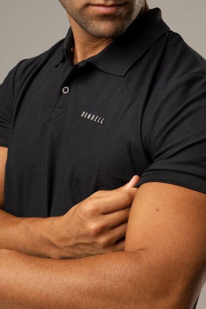 High-Performance Dry Fit Polo T-Shirt - Black