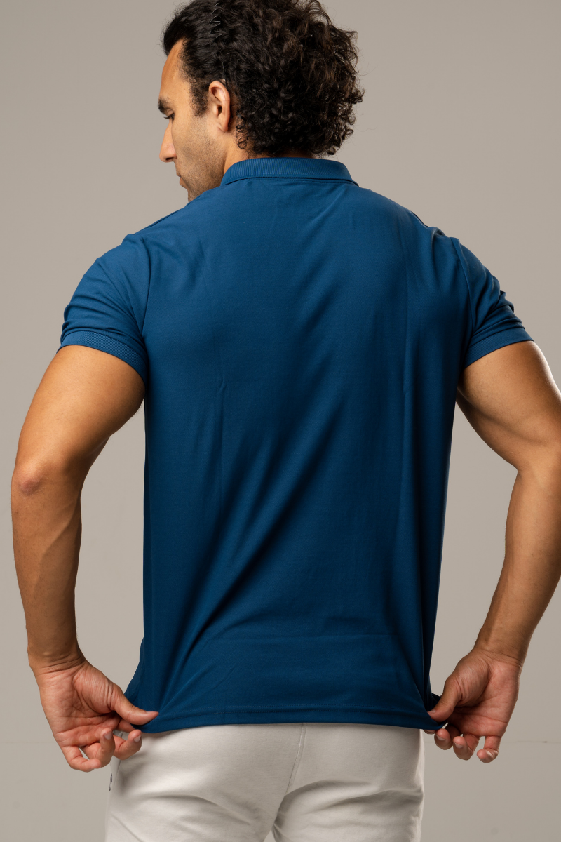 High-Performance Dry Fit Polo T-Shirt - Blue â Dumbell Wear