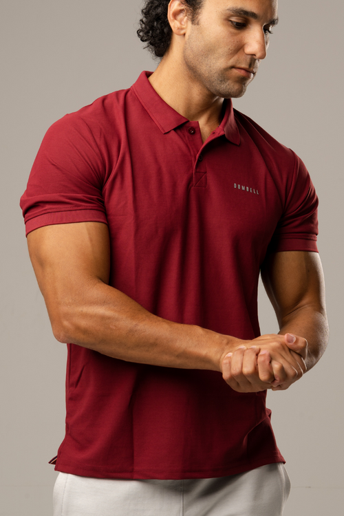 High-Performance Dry Fit Polo T-Shirt - Wine Red