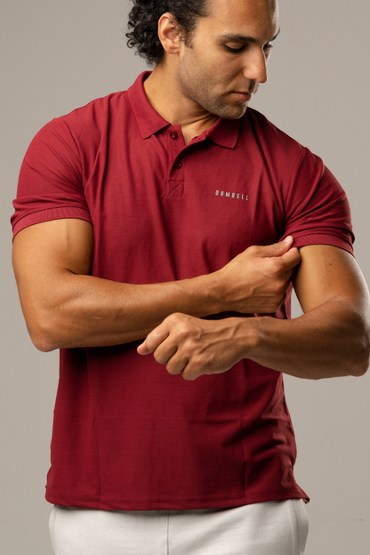 High-Performance Dry Fit Polo T-Shirt - Wine Red