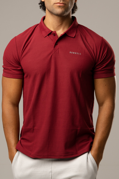 High-Performance Dry Fit Polo T-Shirt - Wine Red