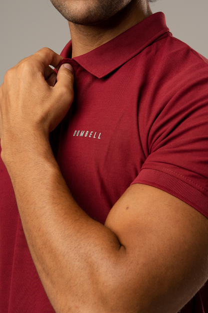 High-Performance Dry Fit Polo T-Shirt - Wine Red