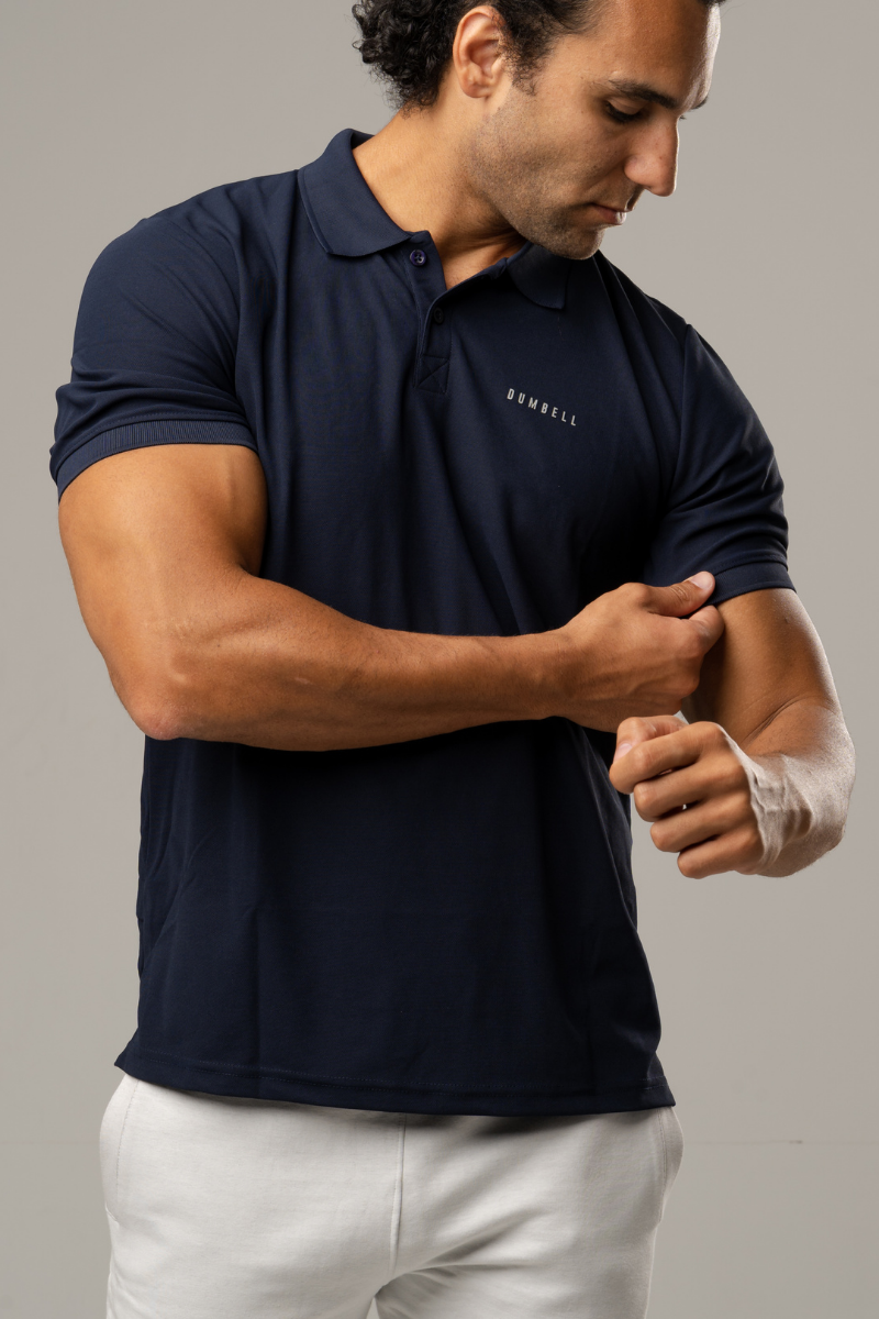 High-Performance Dry Fit Polo T-Shirt - Navy Blue