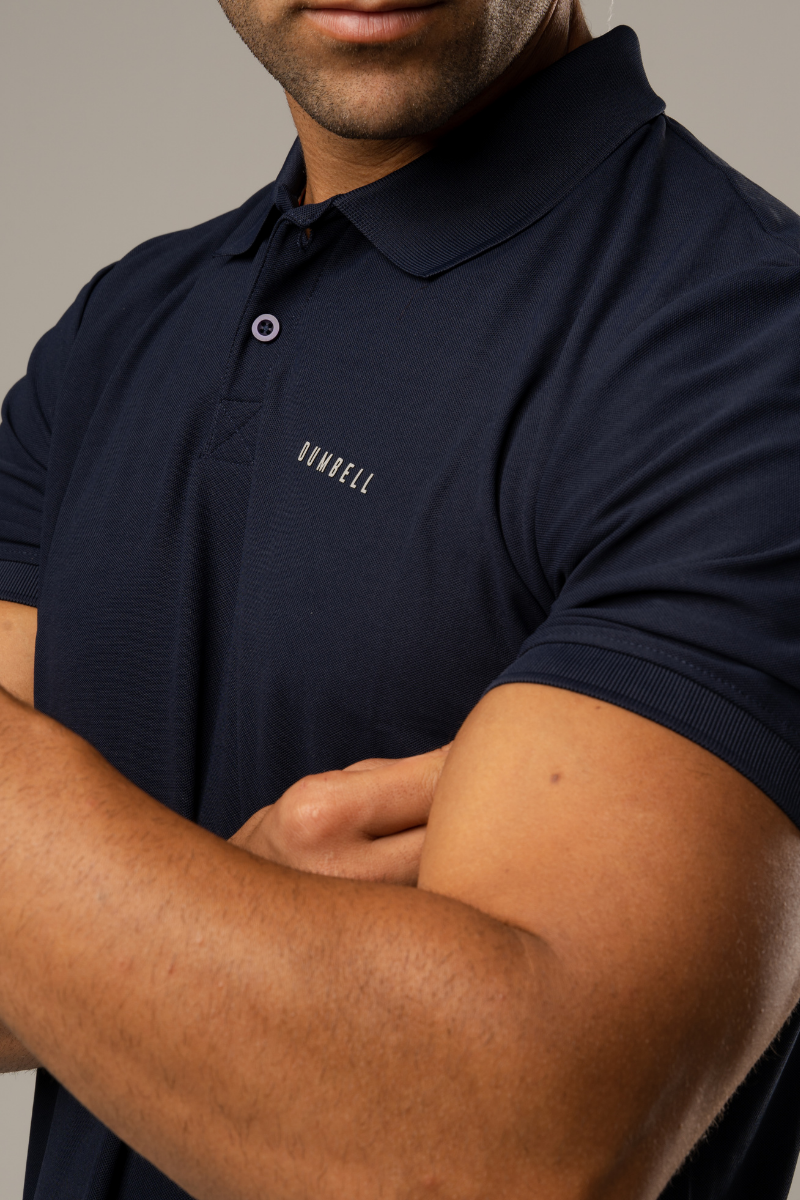 High-Performance Dry Fit Polo T-Shirt - Navy Blue