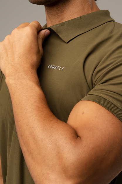 High-Performance Dry Fit Polo T-Shirt - Olive Green