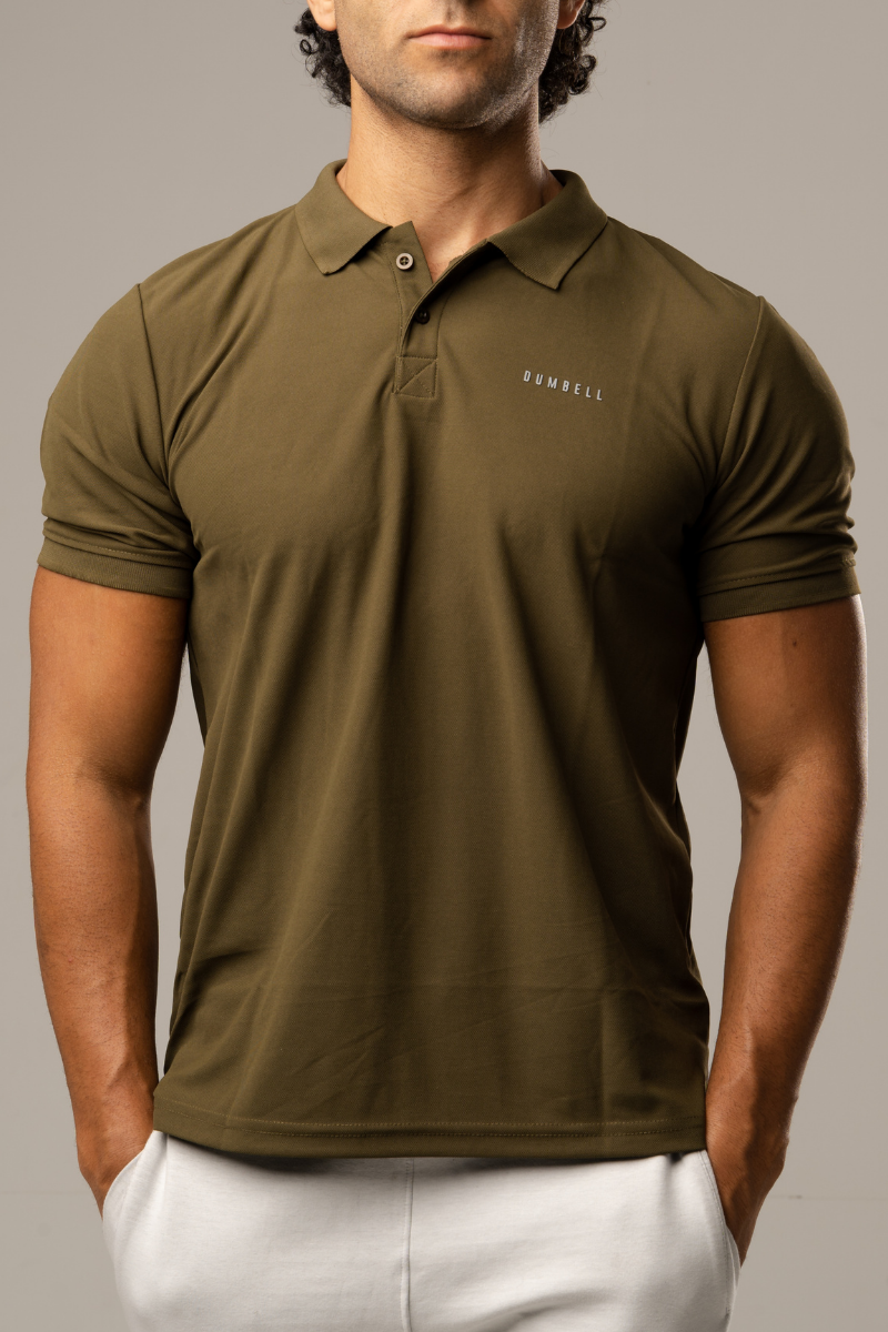 High Performance Dry Fit Polo T Shirt Olive Green