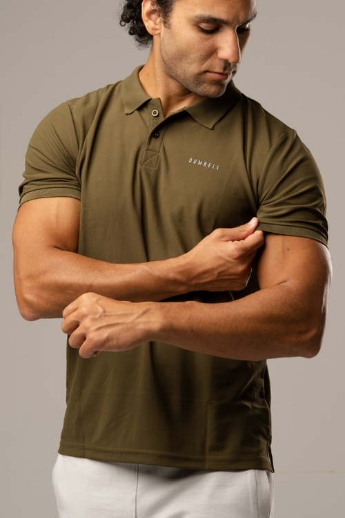 High-Performance Dry Fit Polo T-Shirt - Olive Green