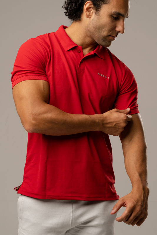 High-Performance Dry Fit Polo T-Shirt - Arrow Red