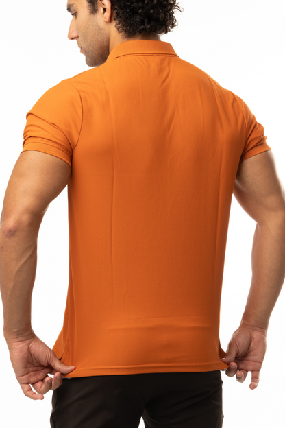 High-Performance Dry Fit Polo T-Shirt - Woody Orange