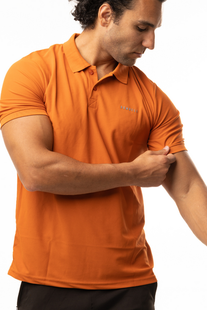 High-Performance Dry Fit Polo T-Shirt - Woody Orange