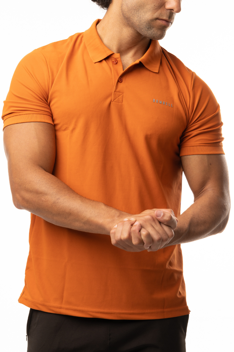 High-Performance Dry Fit Polo T-Shirt - Woody Orange