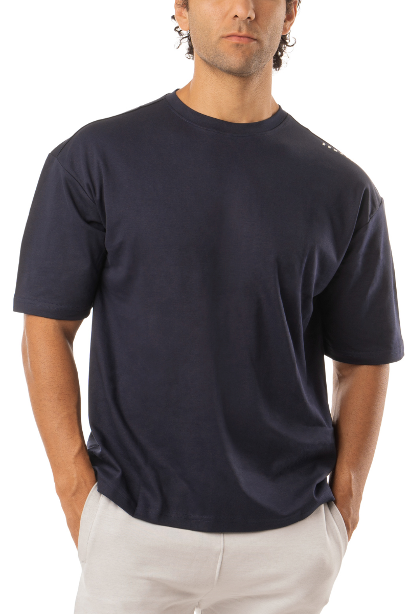 Navy Blue Oversized Tees by Dumbell