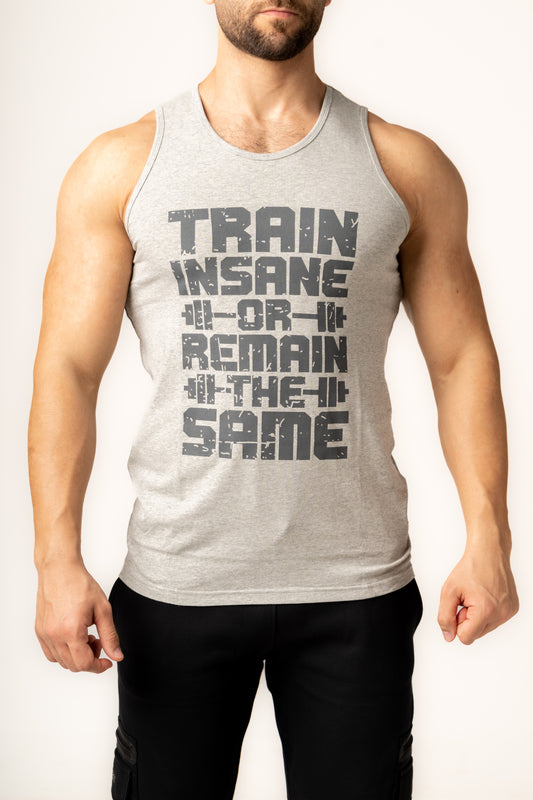TRAIN INSANE | Gym Tanks - Grey Melange
