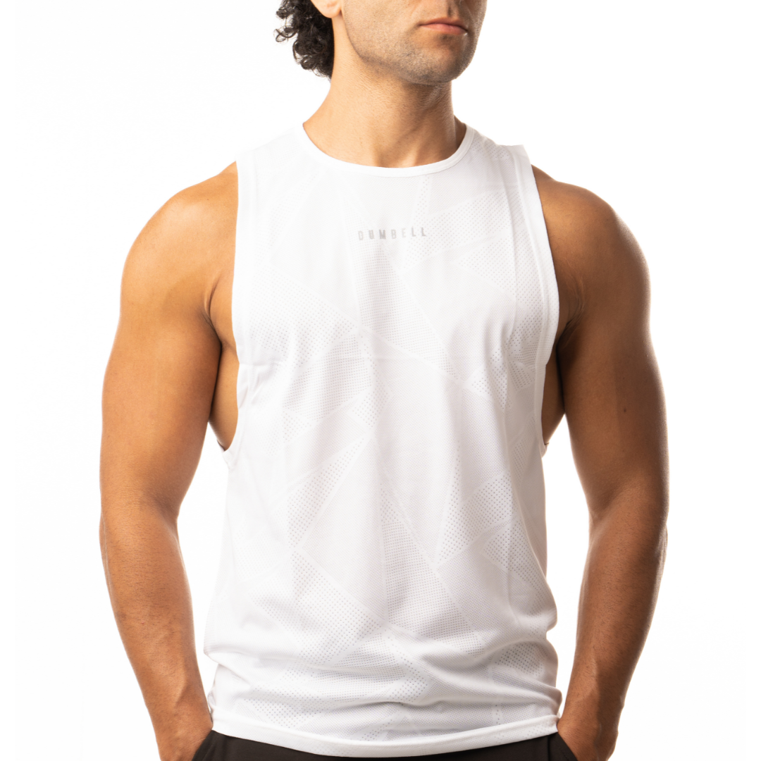 Sleeveless Abstract Graphic Design Jacquard Weight Training Tees