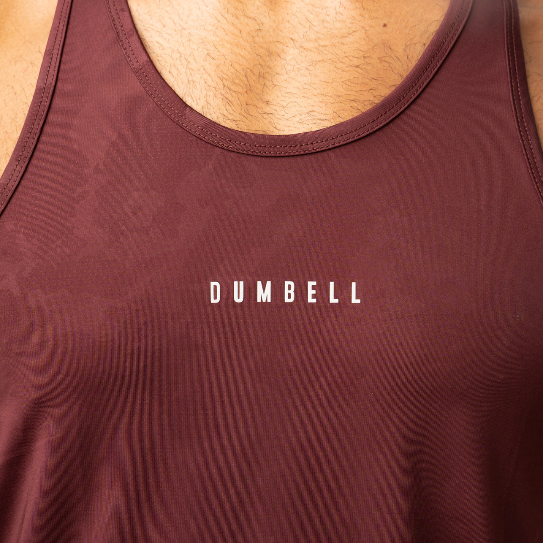 Ultra Soft Burgundy Jacquard Men's Athletic Tanks by Dumbell Wear