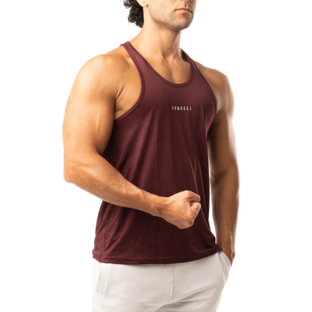 Ultra Soft Burgundy Jacquard Men's Athletic Tanks by Dumbell Wear