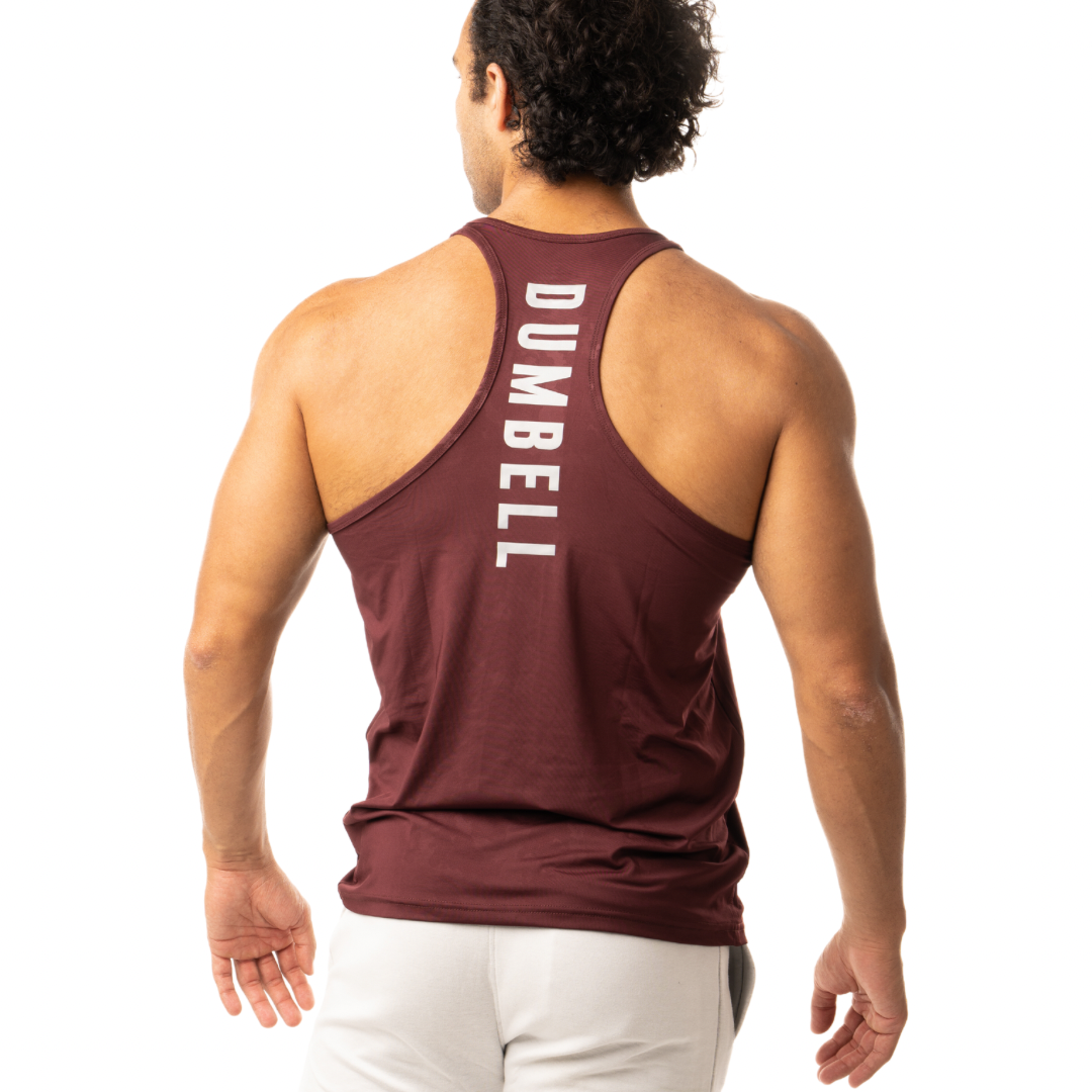 Ultra Soft Burgundy Jacquard Men's Athletic Tanks by Dumbell Wear