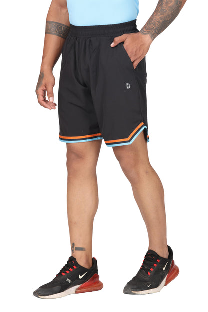 Men's Moisture-wicking and V-cut workout Black Shorts