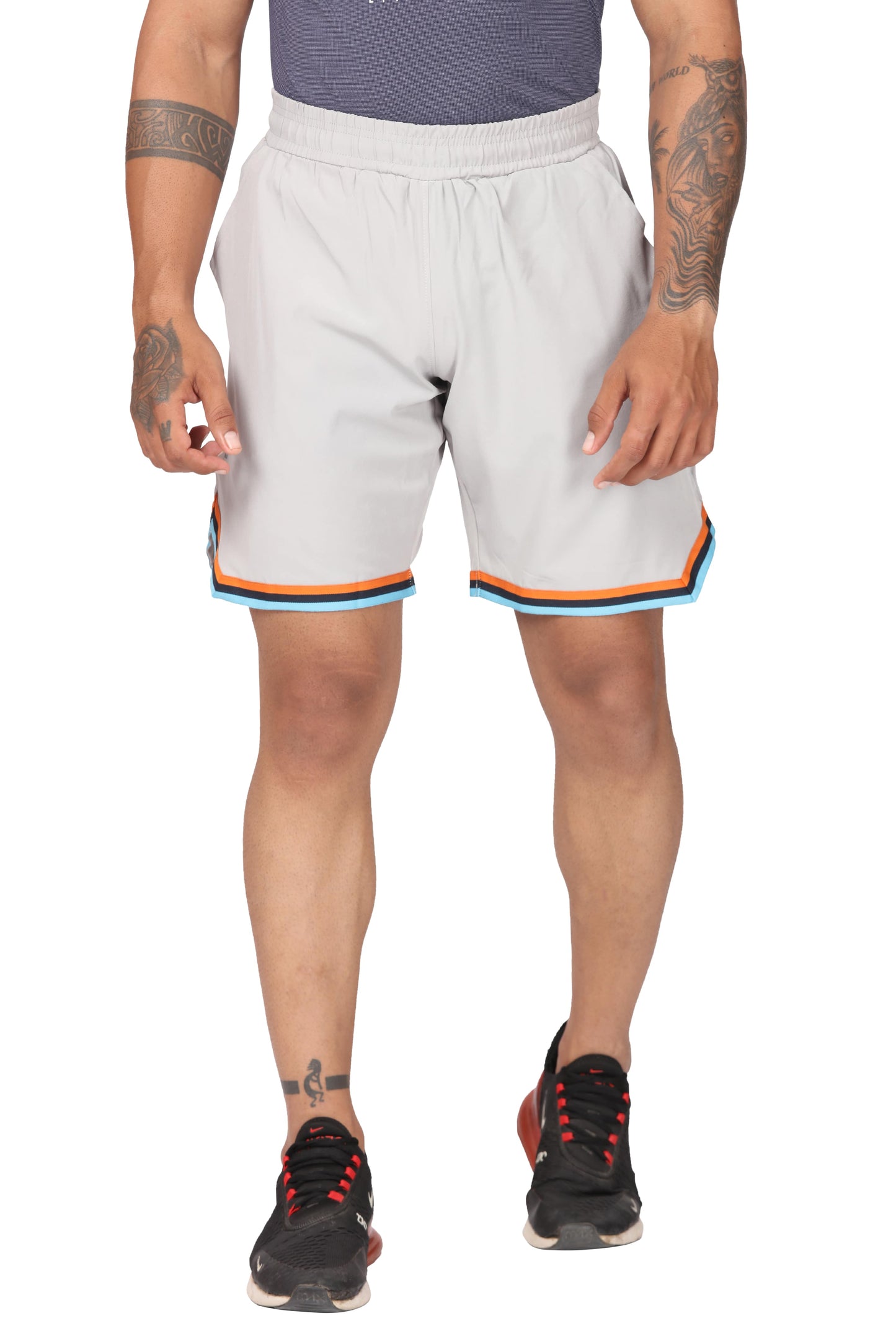 Men's Moisture-wicking and V-cut workout Grey Shorts